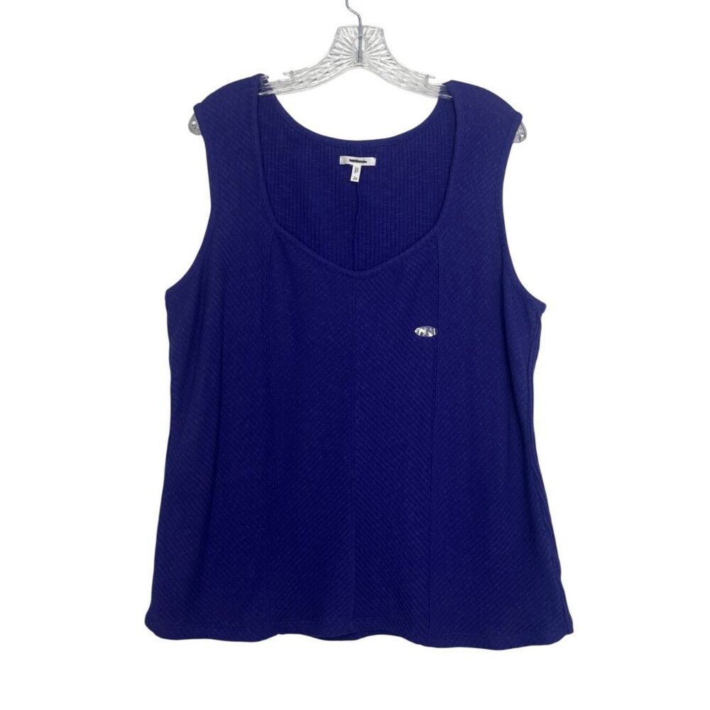 Maurices Sleeveless Tank Top Soft Ribbed 2X Blue New WOT Summer